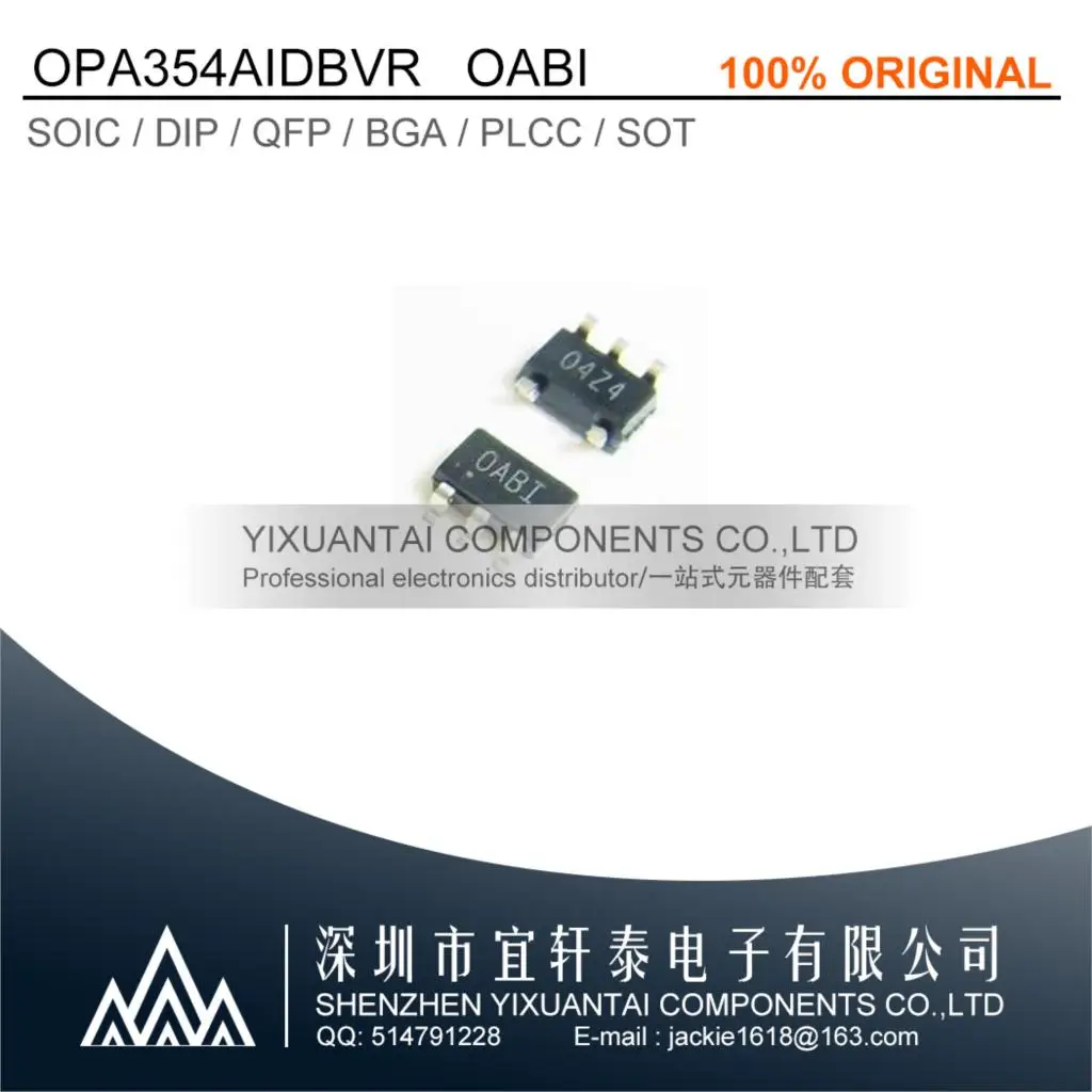 

10pcs/Lot OPA354AIDBVR OPA354AIDBV OPA354 Marking:OABI IC OPAMP VFB 1 CIRCUIT SOT23-5 New Original