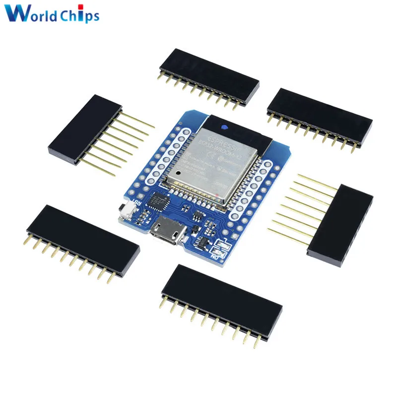 Módulo con pines para Wemos MINI D1 ESP32, WiFi + Bluetooth para Wemos D1 Mini Esp8266, recién llegado, en Stock, 1 Juego