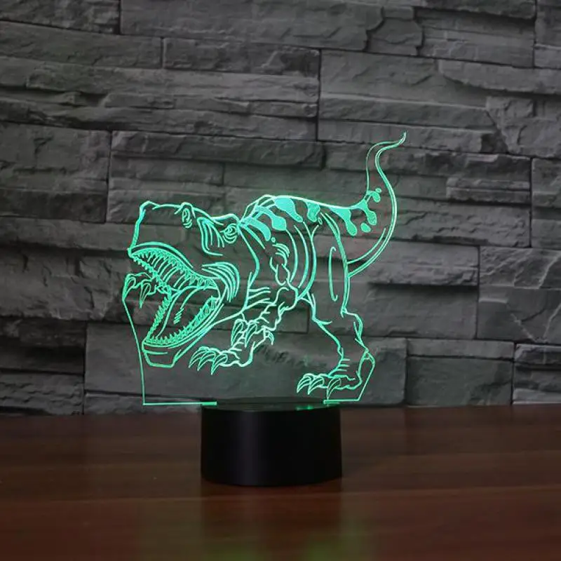 

Manufacturer's wholesale Led Usb Night Light Dinosaur Creative Desk 3D Lamp 7 color change Lovely cartoon children's toys