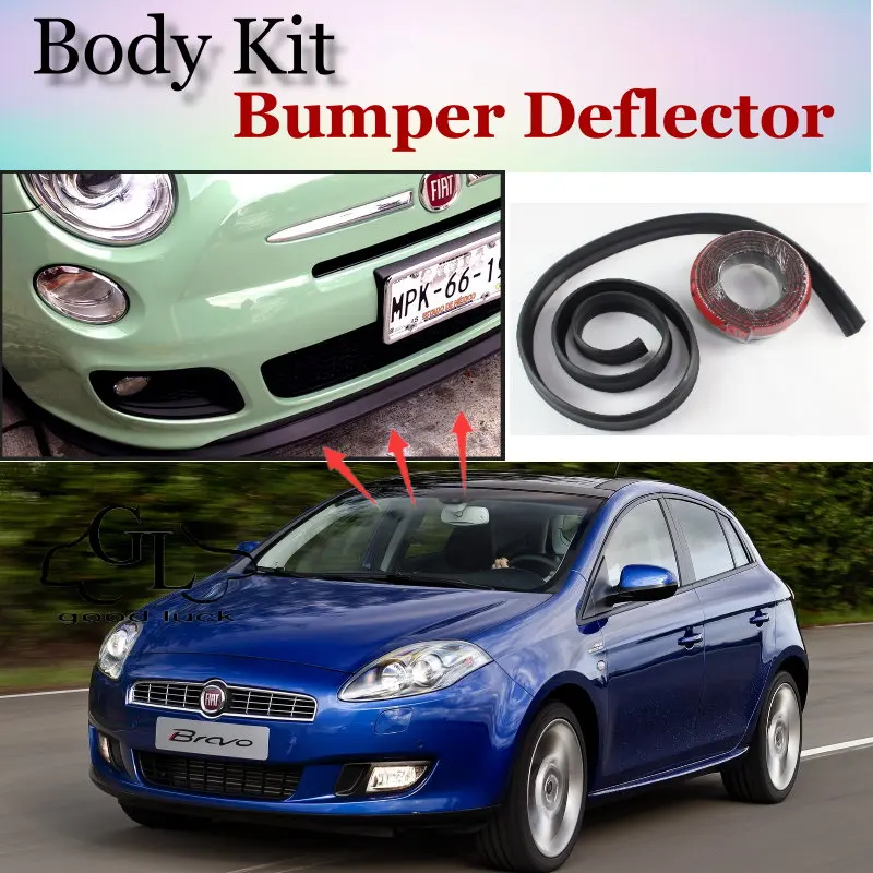 Bumper Lip Deflector Lips For Fiat Bravo / Ritmo 2007~2015 Front Spoiler Skirt For TopGear Friends to Tuning / Body Kit / Strip