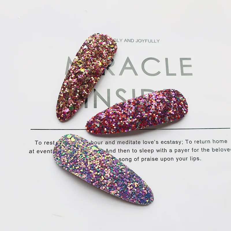 Boutique ins 24pcs Fashion Cute Glitter Barrettes Hairpins Solid Candy Color Snap Clips Princess Headwear Hair Accessories