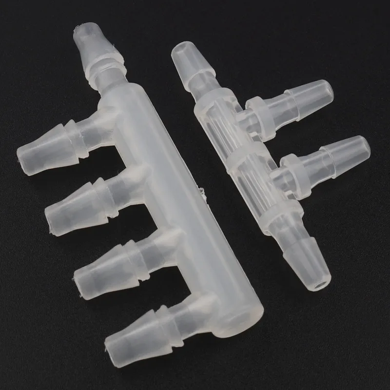 100pcs 2.4~7.9mm Food Grade PP Side 4ways 5ways Connectors Aquarium Fish Tank Air Pump Aerator Hose Joints Drip Irrigation Parts