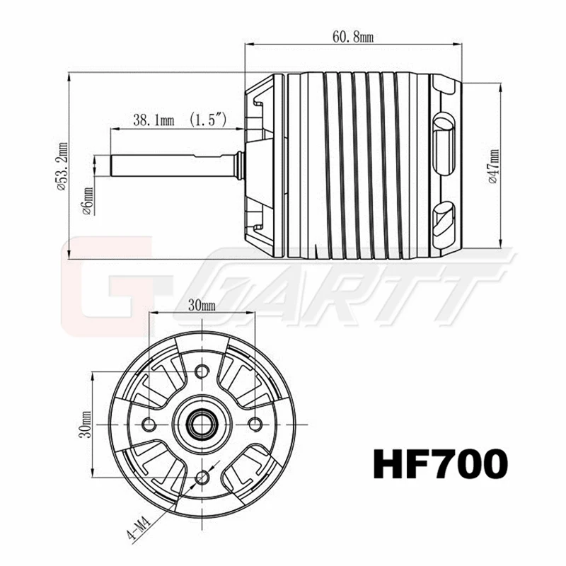 GARTT HF 530KV 4500W Brushless Red Color Motor For Align Trex 700 RC Helicopter