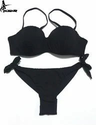 EONAR-Top Bikini Push Up da donna, spalline rimovibili, Bikini brasiliano, fondo perizoma, costumi da bagno, costumi da bagno