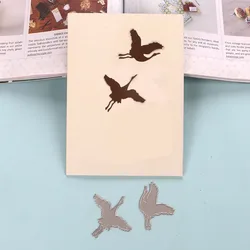 DUOFEN METAL CUTTING DIES Asia style 2pcs red-crowned cranes  stencil DIY Scrapbook Paper Album 2019 new