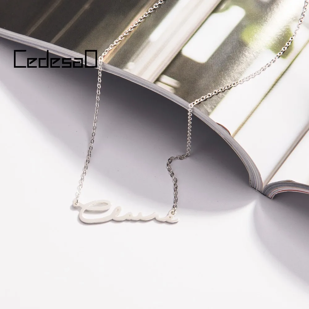 

Personalized Name Necklace 925 Sterling Silver Customized Nameplate for Women