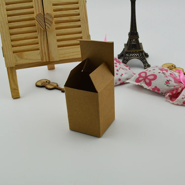 Size 6*6*12cm Brown Kraft Cardboard Folding Paper Package Box For Candy Bakery Business Card Party Wedding Gift Packing Pack Box