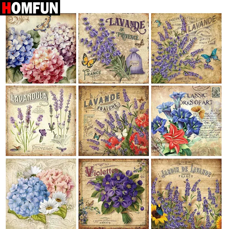 

HOMFUN Full Square/Round Drill 5D DIY Diamond Painting "Flower text" 3D Embroidery Cross Stitch 5D Home Decor Gift