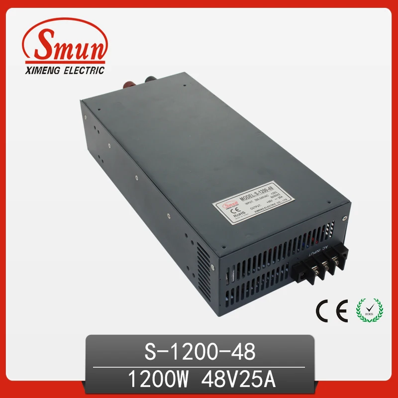 1200W 48V 25A Single Output DC Switching Power Supply Used In LED Strip Industrial Control Transformer S-1200-48