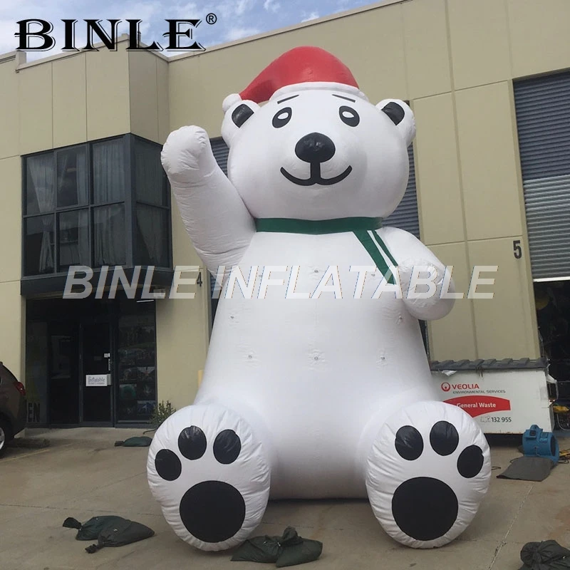 

Advertising Large Inflatable Polar Bear giant inflatable teddy Bear animal balloon for Christmas decoration