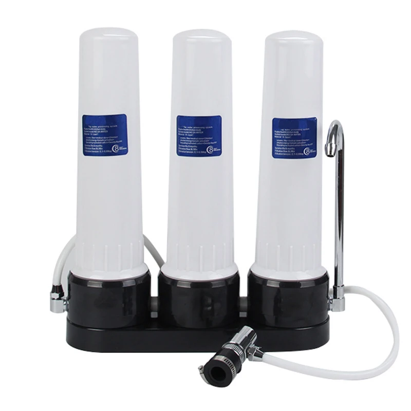 smart 3 stages countertop water purifier/tap water filter/kitchen water solution/desk filter system with universal tap connector