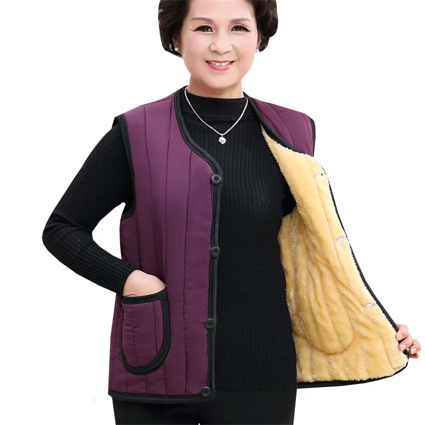 

Sanishroly Autumn Winter Women Sleeveless Vest Warm Thick Cotton Waistcoat Jacket Female Parka Outwear Tops Plus Size 4XL SE612