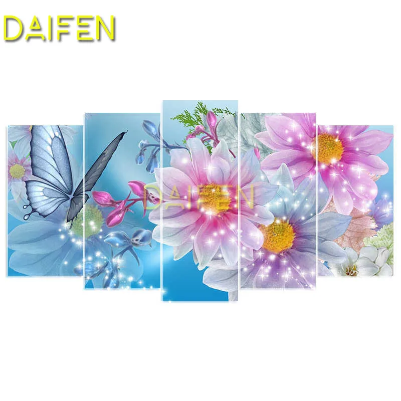 

Full Round Diamond embroidery Cross stitch Full Square Diamond mosaic chrysanthemum 5D DIY Diamond painting butterfly flower