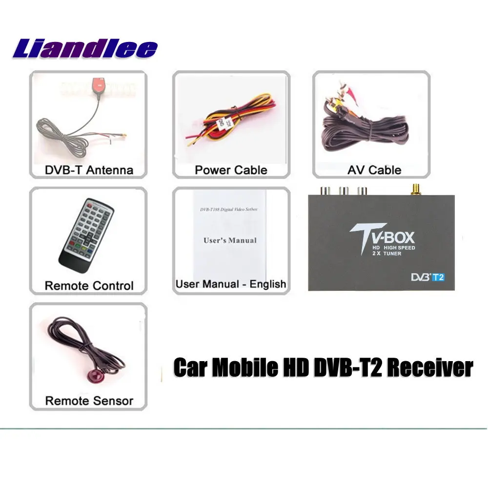 Car Digital TV Receiver Host Model DVB-T2-T337 Mobile HD Turner Box Antenna RCA HDMI-Compatible High Speed