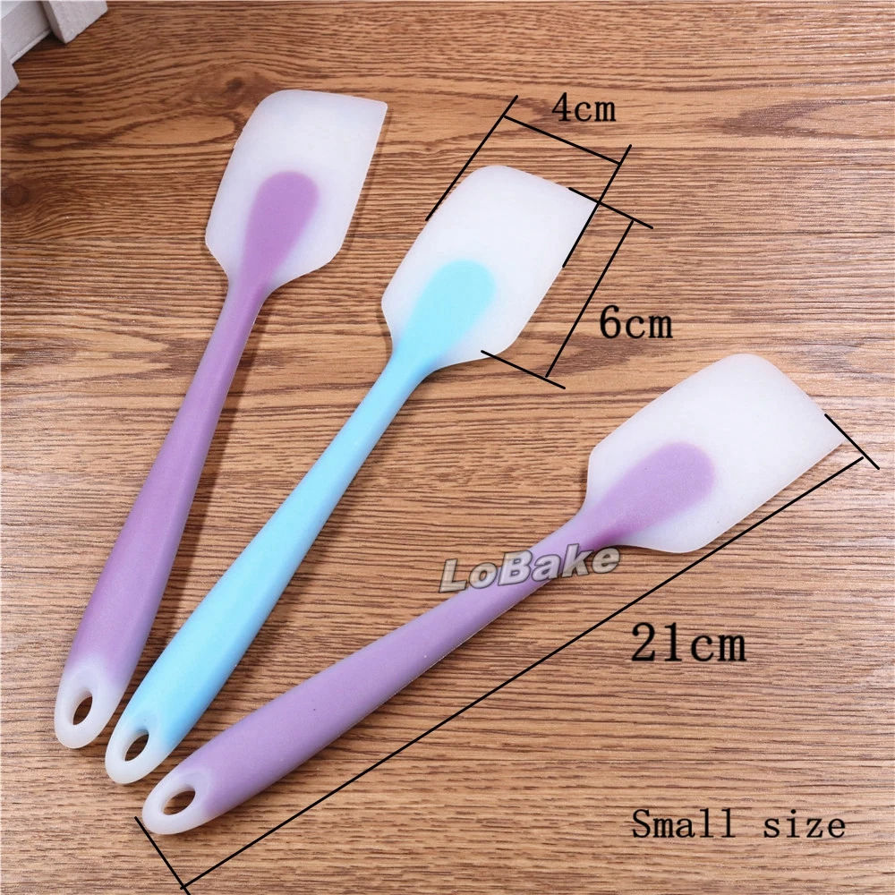 (3pcs/lot) 21cm long small size semi-transparent silicone spatula eggs beater butter mixer cake scraper DIY kitchen bakery tools