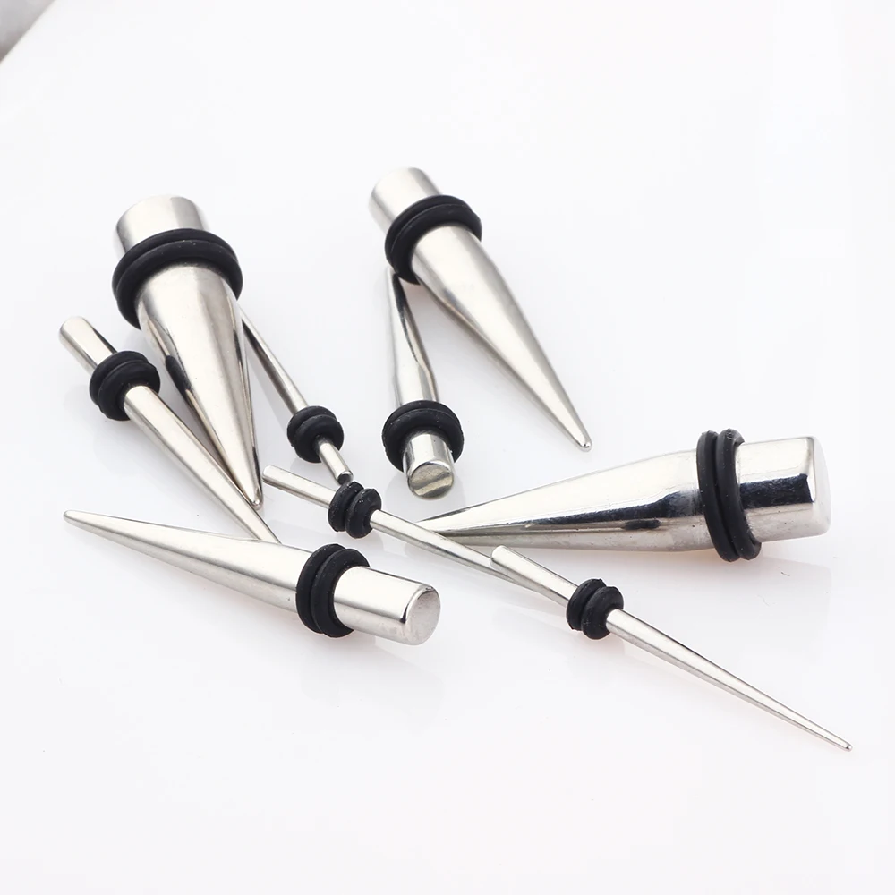 JUNLOWPY Stainless Steel Ear Gauge Taper Tunnel Plug Expander Stretching Piercs Kit 1.6-10mm 90pcs Expander Piercing Body