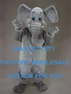 

Zoo Animal Mascot Grey Elephant Mascot Costume Adult Size Cartoon Character Outfit Suit Fancy Dress for Party Holiday SW824