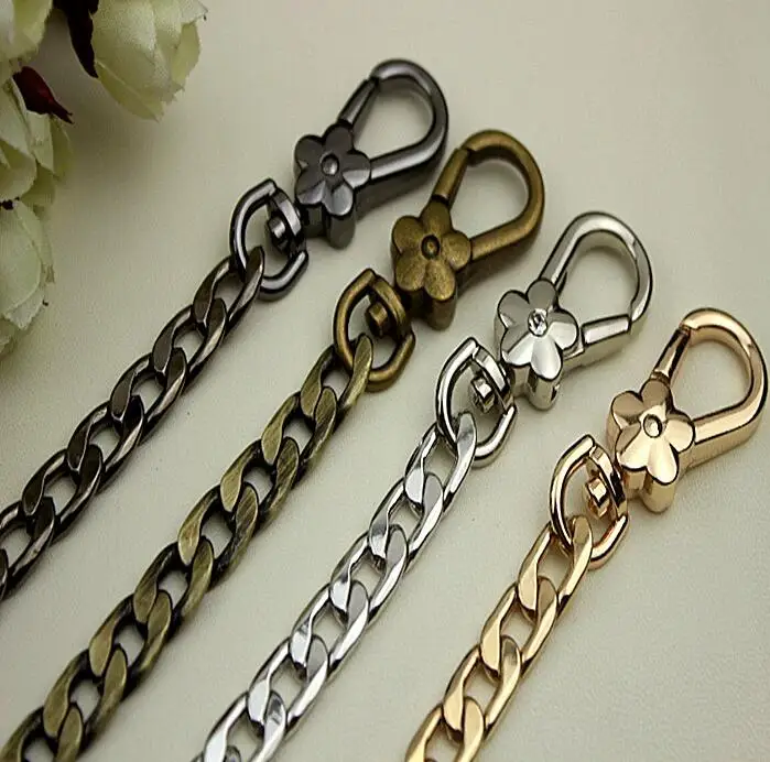 (2 PCS/lot) 4 color plating high-end DIY leather width of 1 cm length 120 cm handbag aglet chain decoration accessories