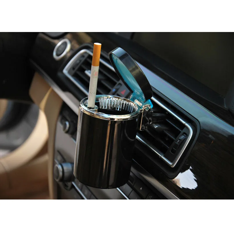 Car Ashtray Portable Home/Office Smokeless Cigarette Ashtray Cup with LED lights automotive supplies Accessories free shipping