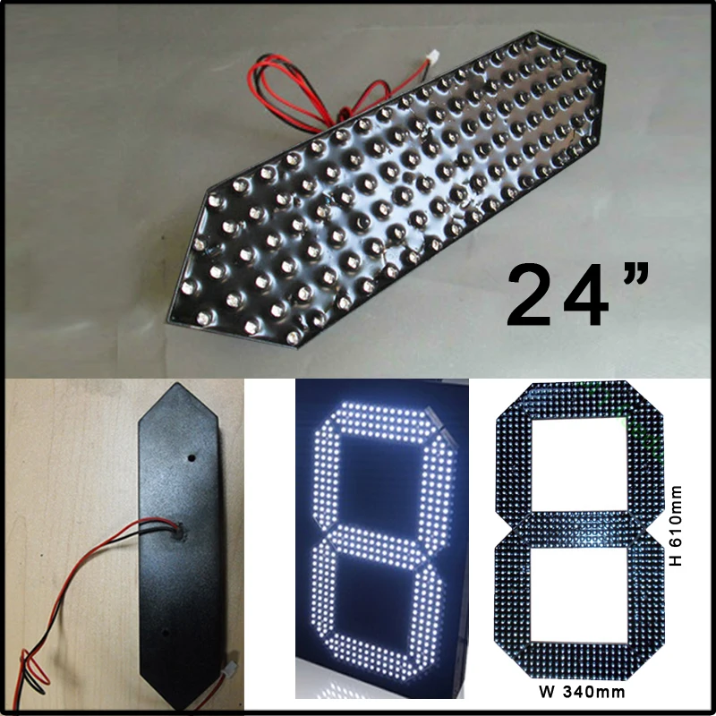 

24"whit olor digita numbers module,led oil price,7 segment of the modules,12V,led signs,outdoor waterproof led module