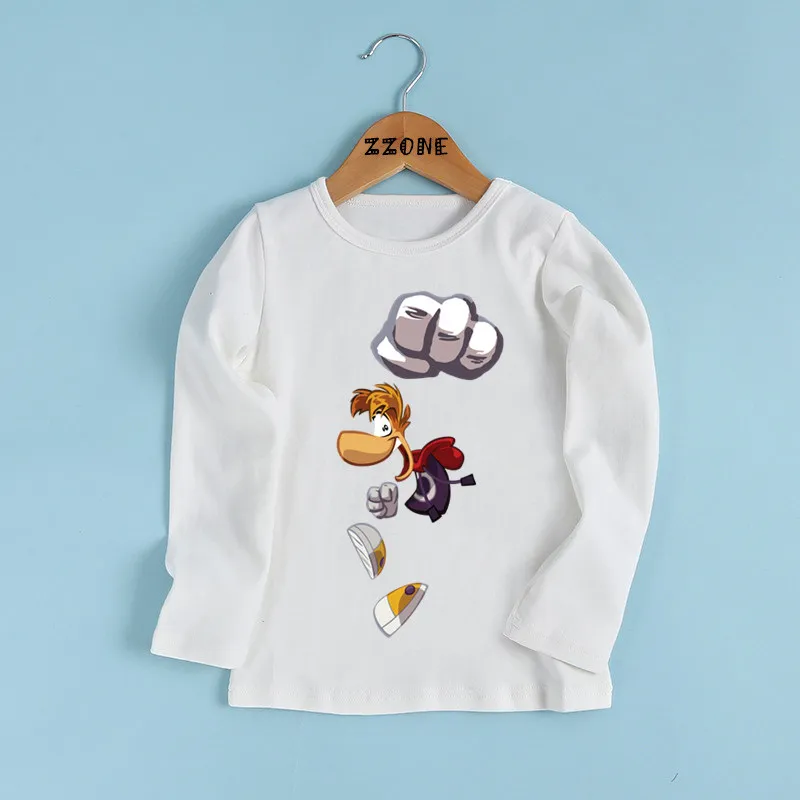 Boys and Girls Cartoon Rayman Legends Adventures Game Print T shirt Kids Funny Clothes Baby Long Sleeve T-shirt,LKP5204