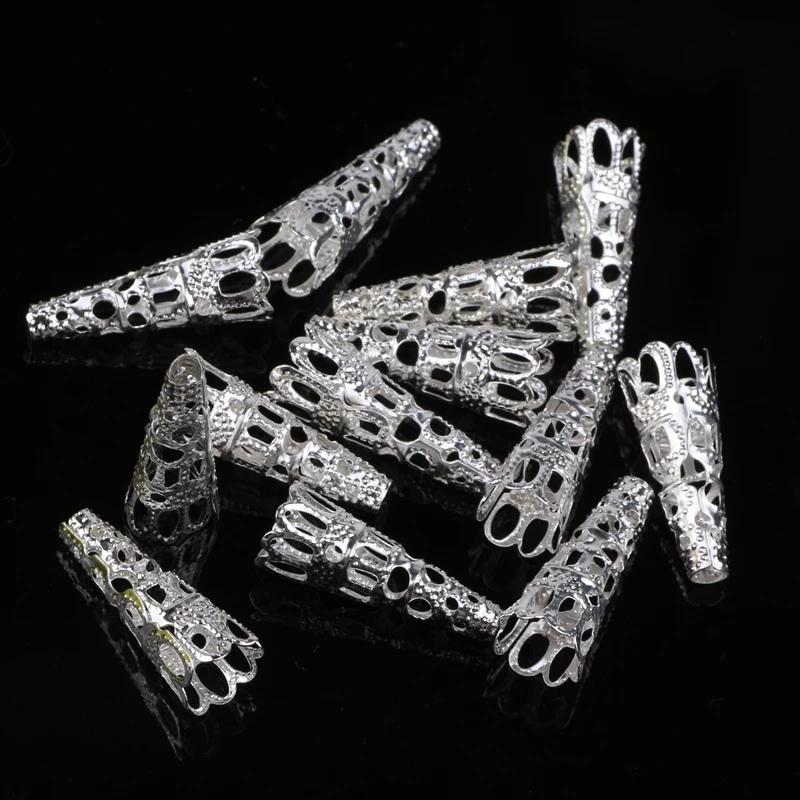 8*22MM 500Pcs/lot (Silver/Gold/Bronze/Nickel) Horn Flowerss Metal Bead Cap DIY Jewelry Findings