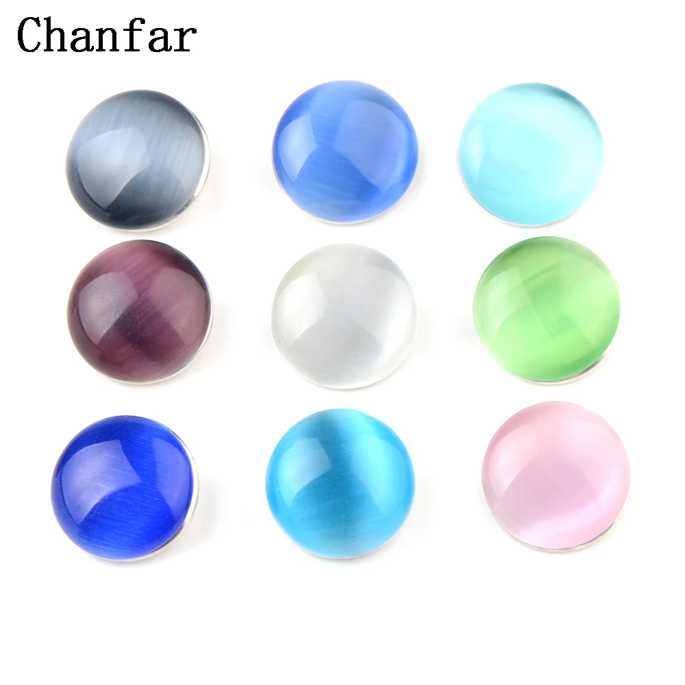 Chanfar Cheaper Random mixed Cat Eye Shell Metal Polymer Clay Charm Snap Buttons Fit 18MM DIY Bracelet Women Men Jewelry