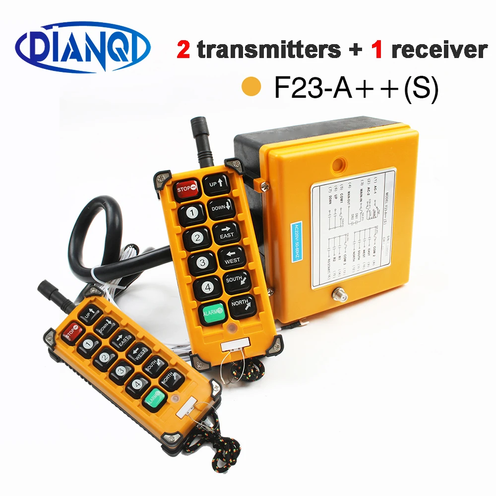 

DC 12V 24V 36V 220V 380V AC Wireless Crane Remote Control F23-A++S Industrial Remote Control Hoist Crane Push Button Switch