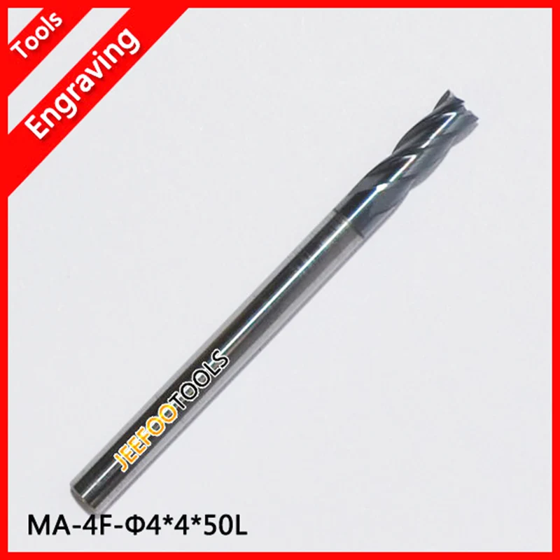

4*4*50L 4 Flutes Tungsten Metal End Milling Tools, CNC Router Bits, Metal Cutting Tool