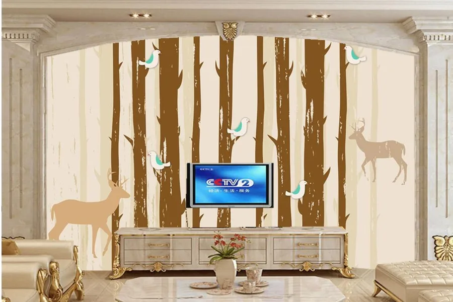 

Custom 3D murals papel de parede,Simple abstract deer forest wallpaper,living room sofa TV wall 3d room wallpaper landscape