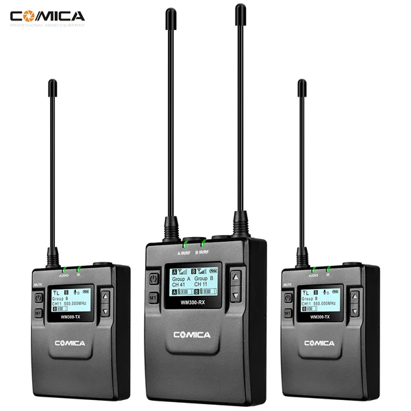 COMICA CVM-WM300(A) 96-Channels UHF Wireless Microphone for DSLR Camcorder Video