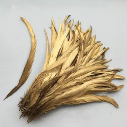 Wholesale 10-1000pcs/lot 30-35cm/12-14 inch Golden yellow Rooster feather Cock Tail Feather Chicken feather Rooster tail feather