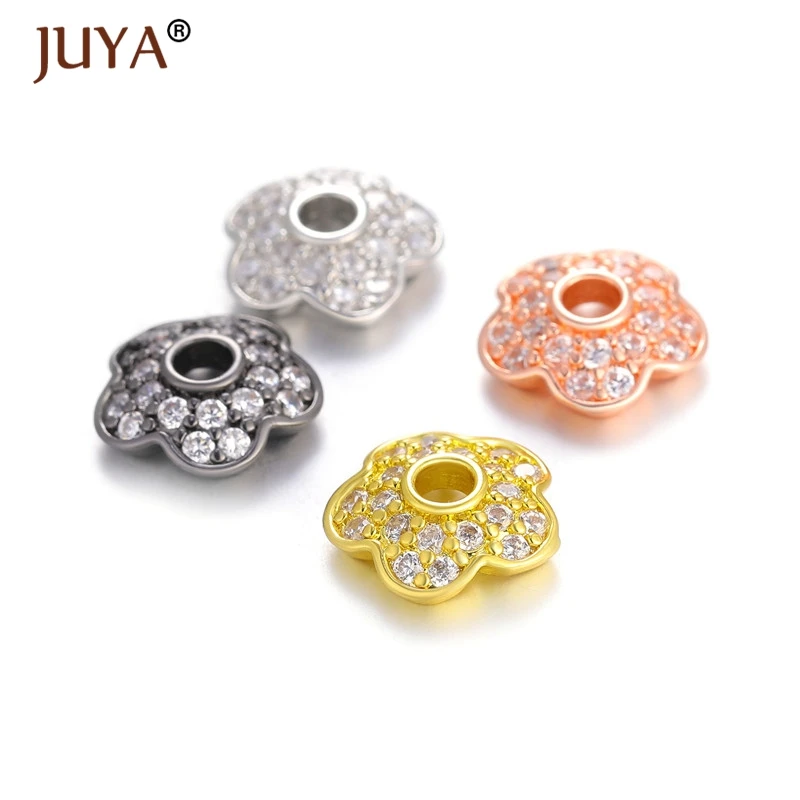 8mm/10mm/12mm Flower Bead Caps For Jewelry Making DIY Beads Jewelry Findings Gold Rose Gold Black Color 1 piece