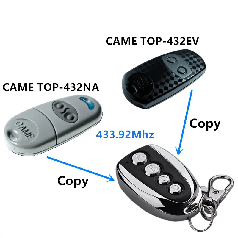 433.92 Mhz Remote Control Duplicator Copy CAME TOP 432na 432ev 432M 432ee 434na Cloning For Universal Garage Door Gate Key Fob