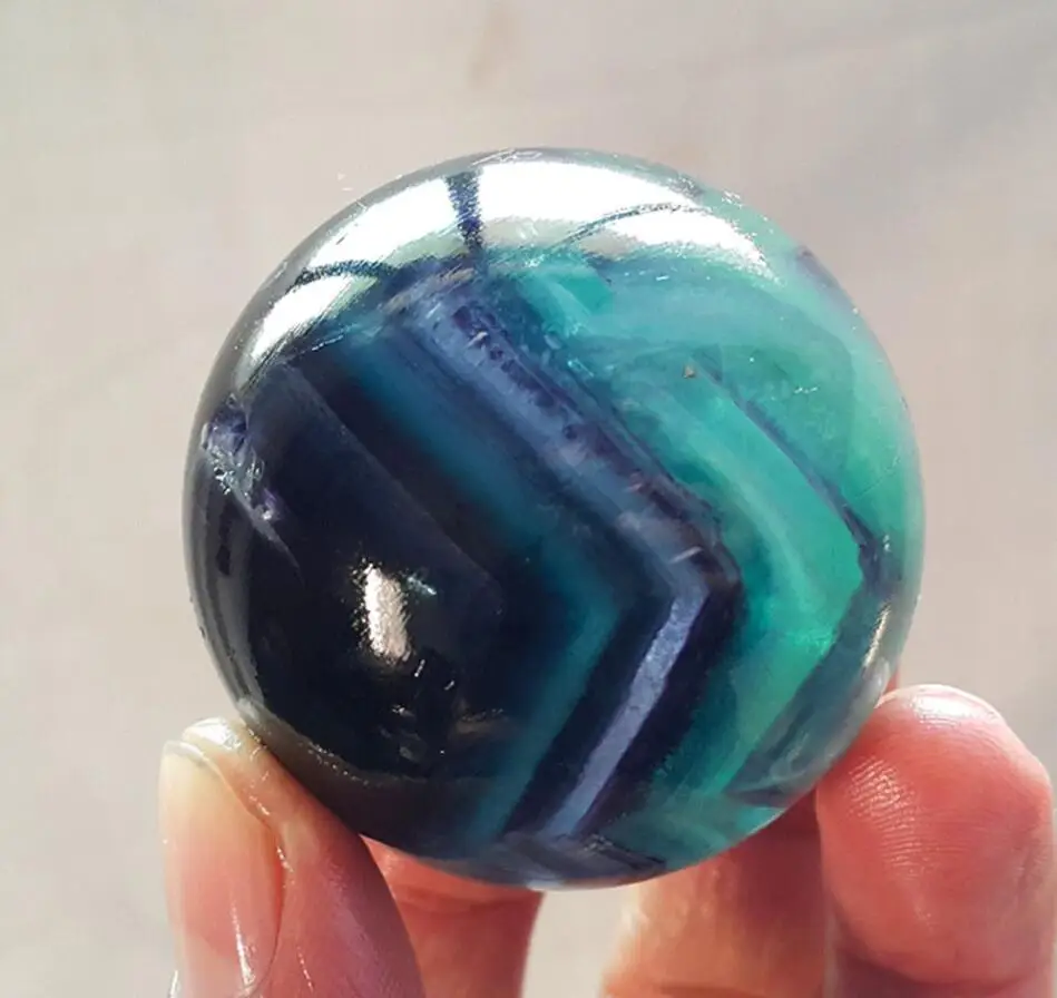 

45mmNatural Fluorite Quartz Crystal Sphere Ball Healing