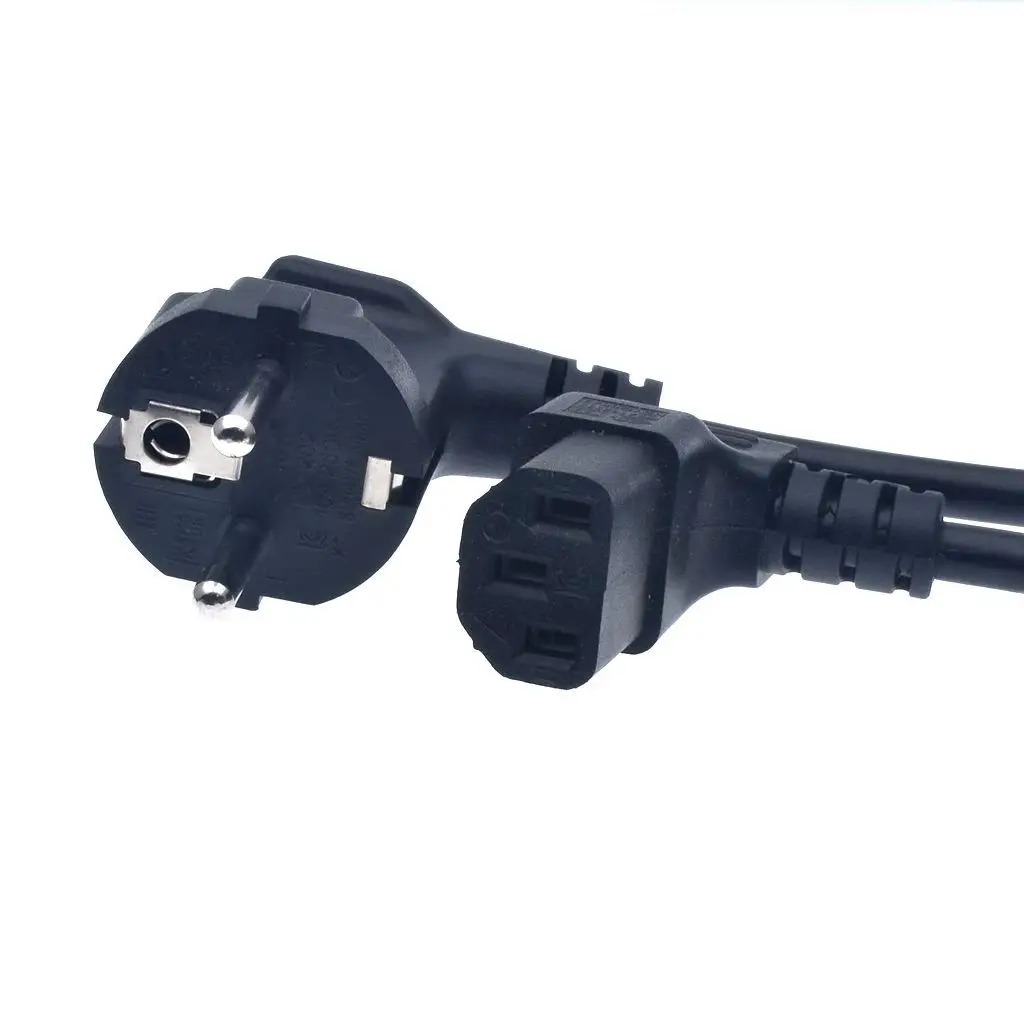 Power Cord Schuko CEE7/7 Male Plug to IEC320-C13 Female Right Angled Power Adapter Cable For Wall Mount TV