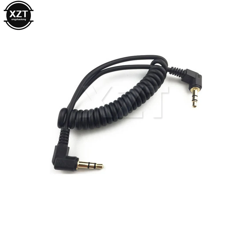 1pc 3.5mm Double bend 90 degree Aux Speaker Audio Wire Male Audio Line Spring Audio Cable Stereo for Mp3 Mobile Phone for Car