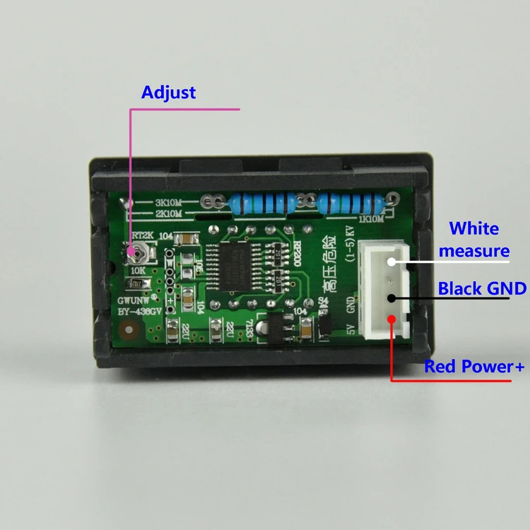 GWUNW BY436VG DC 0-2000V four bit high precision voltmeter digital display high voltage voltage meter 0.36 Inch 4 bit LED