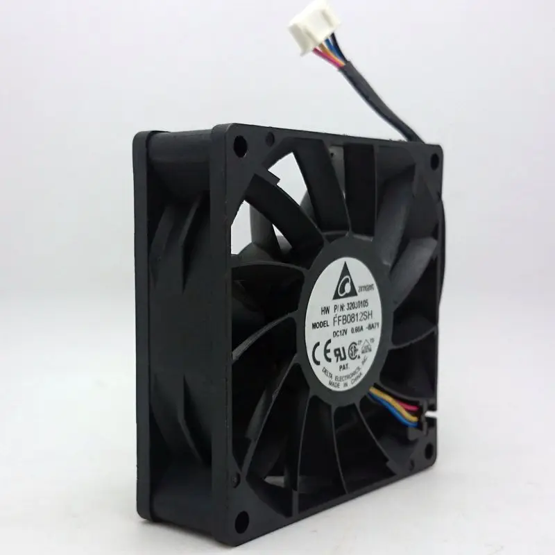 USED DELTA 8025 8cm ATX 12V 0.6A FFB0812SH high rotating speed high air volume cooling fan