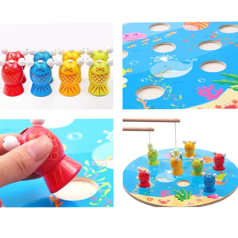 3D Fish Shape Kids Chơi Đồ Chơi Trò Chơi Câu Cá Đồ Chơi Phim Hoạt Hình Bằng Gỗ Đánh Cá Từ Đồ Chơi Đầy Màu Sắc cho Trẻ Em Món Quà Sinh Nhật