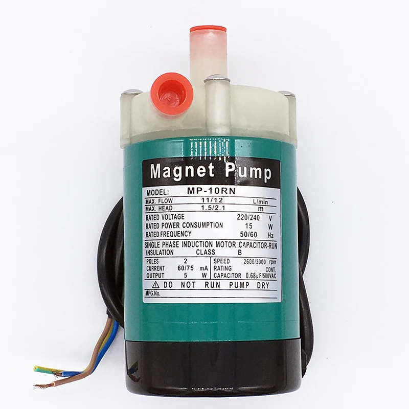 Water Pump 220V MP-10RN 5~11L/min(60HZ: 8~12L/min) Magnetic Drive Circulation Pump Acid and alkali corrosion