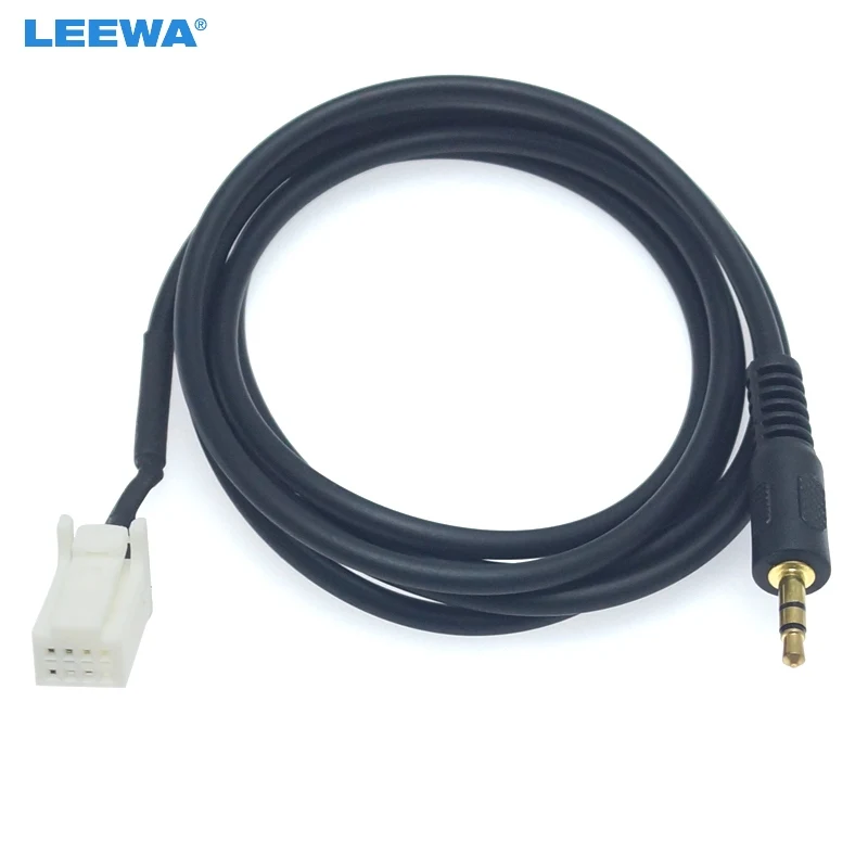 LEEWA Car 3.5MM Male Jack AUX-IN Socket Audio Cable for Suzuki SX4 Grand Vitara Swift Jimny Extension Wire Adapter #CA6053