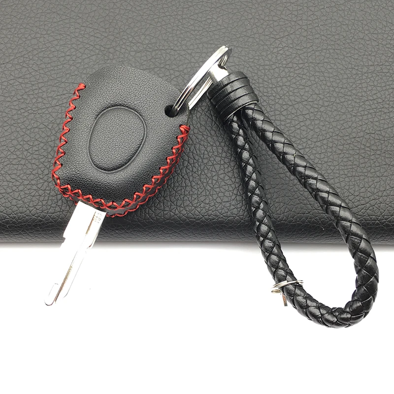 High Quality 100% Leather Car Key Shell Case Cover Holder For Renault Clio Megane Scenic IR Remote Fob 1 Buttons Key Shell