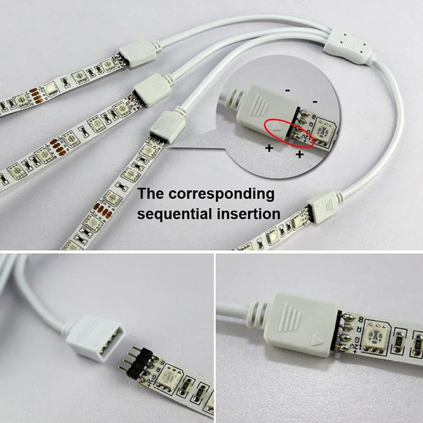 4 Pin RGB Connector Cable 1 to 2 3 4 5 Ports LED extension Splitter Cable wire For RGB LED Strip with 4 Pin Plugs