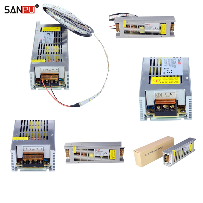 SANPU LED Drivers 12V 200W 16A Switch Power Supplies 220V 230V AC/DC Lighting Transformers Fanless Full Container Load Wholesale