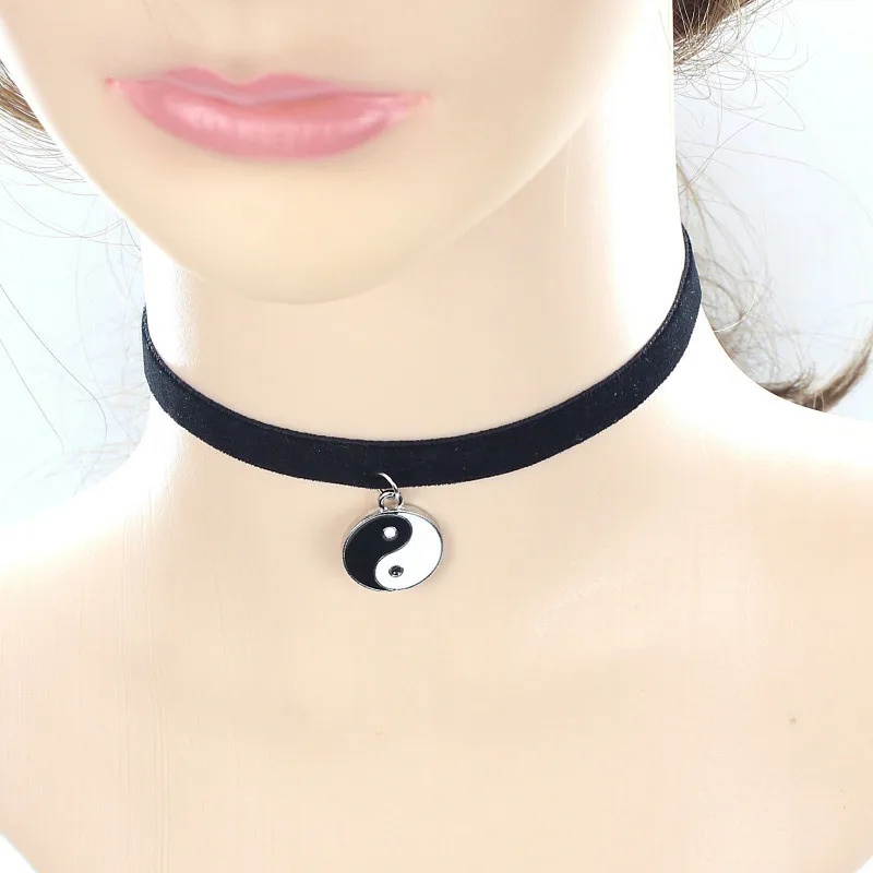 Ethnic Tai Chi Gossip chokers necklaces for women Japan Harajuku jewelry alloy drop ship ok wufj039