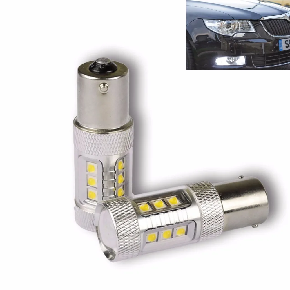 2 blanco P21W 50W LED CREE Chips 1156 382 BA15s DRL BOMBILLAS DURANTE EL DRL,Luces De Marcha Atras,Indicadores For SKODA vw Audi