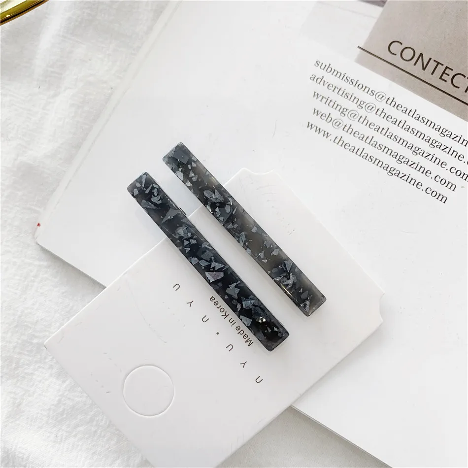 2PCS Fashion Ins acetic acid bangs clip word clip hairpin shaped clip Accessories For Women Girls Hairclip Headwear