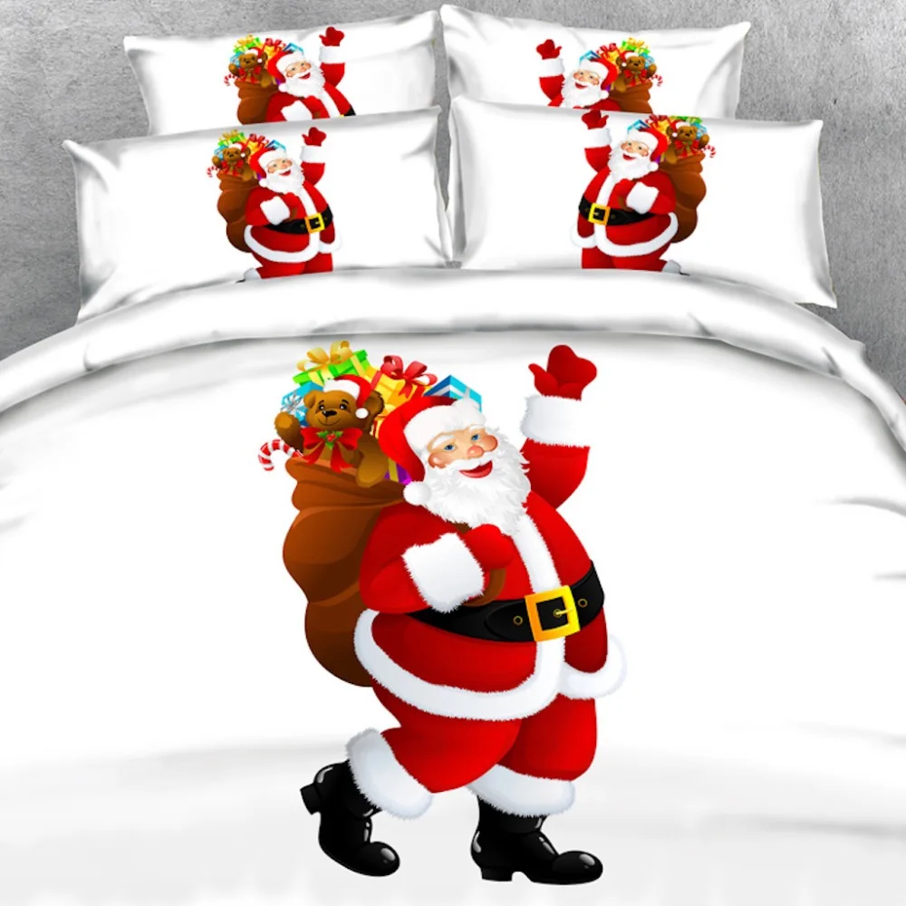 Royal Linen Source Brand 3 Parts Per Set Magical Santa delivers presents 3d Christmas bed set Christmas decorations for home