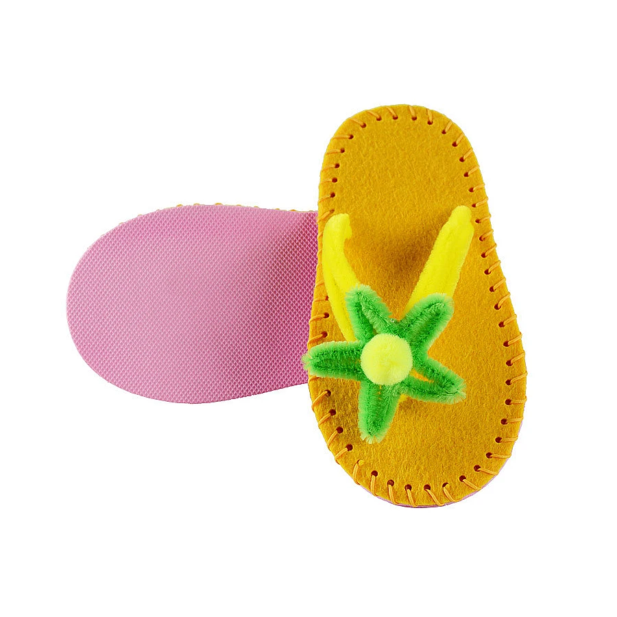 DIY slippers sewing kit flip-flops Learning Felt Fabric Material Preschool Teaching kids Art & Crafts Montessori Educational Toy